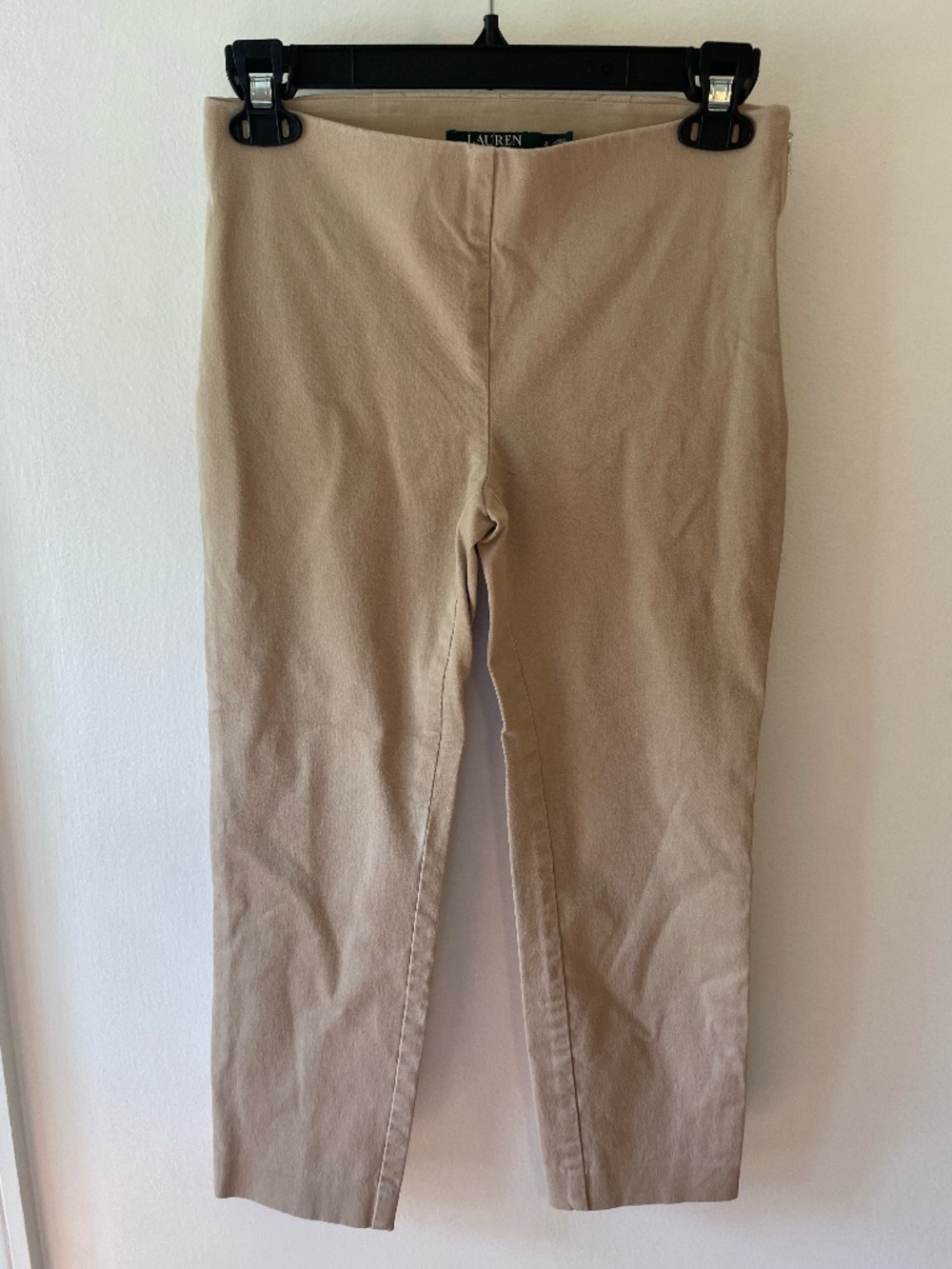 Lauren Ralph Lauren khaki stretch ankle side-zipper pant size 2
